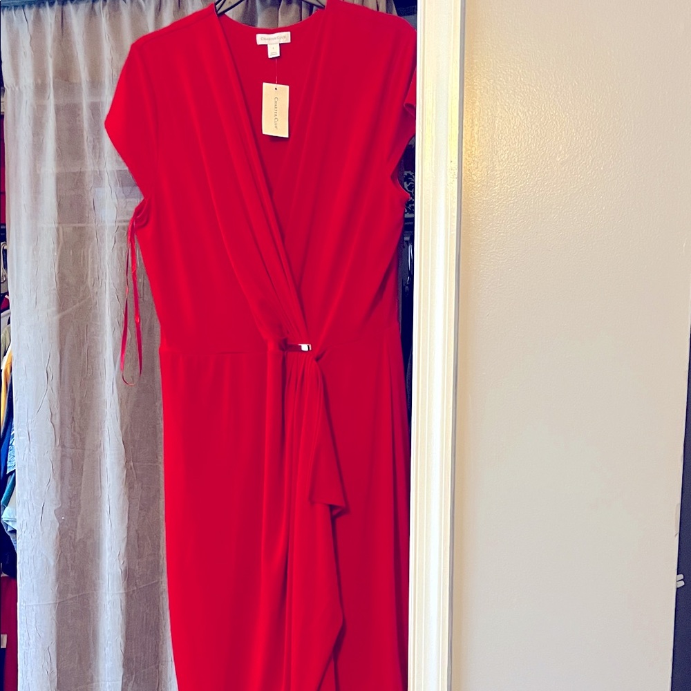 Elegant Red Wrap Dress